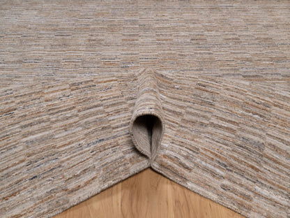 Brown 10'0" x 14'1" Modern and Contemporary Handloom Polyester Rug - Sku: O092178