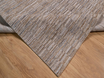 Brown 10'0" x 14'1" Modern and Contemporary Handloom Polyester Rug - Sku: O092178