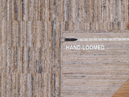 Brown 2'6" x 12'0" Modern and Contemporary Handloom Polyester Rug - Sku: O092180