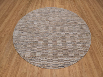 Modern / Contemporary hand-knotted polyester rug in Brown, 8' x 8' — SKU O092181 (view 2)