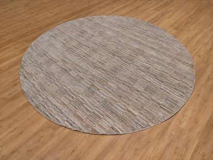 Brown 8'0" x 8'0" Modern and Contemporary Handloom Polyester Rug - Sku: O092181