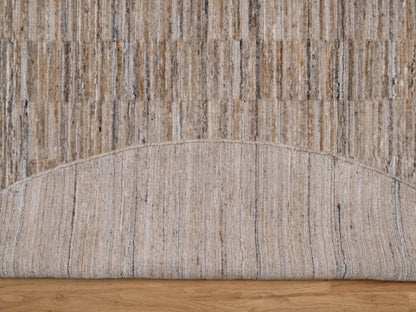 Brown 8'0" x 8'0" Modern and Contemporary Handloom Polyester Rug - Sku: O092181