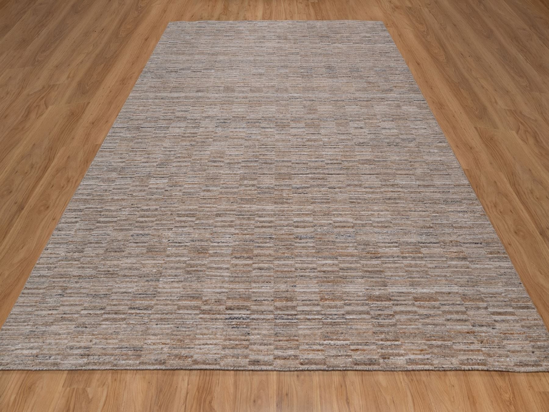 Brown 9'2" x 12'1" Modern and Contemporary Handloom Polyester Rug - Sku: O092182