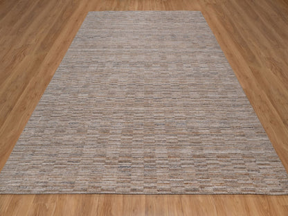 Brown 9'2" x 12'1" Modern and Contemporary Handloom Polyester Rug - Sku: O092182
