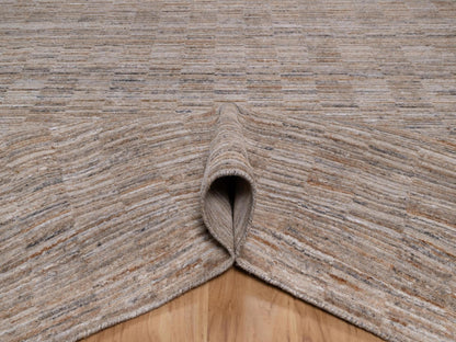 Brown 9'2" x 12'1" Modern and Contemporary Handloom Polyester Rug - Sku: O092182