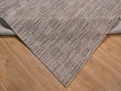 Brown 9'1" x 12'1" Modern and Contemporary Handloom Polyester Rug - Sku: O092183