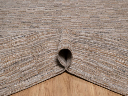 Brown 8'2" x 10'1" Modern and Contemporary Handloom Polyester Rug - Sku: O092184