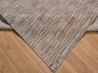 Brown 8'2" x 10'1" Modern and Contemporary Handloom Polyester Rug - Sku: O092184