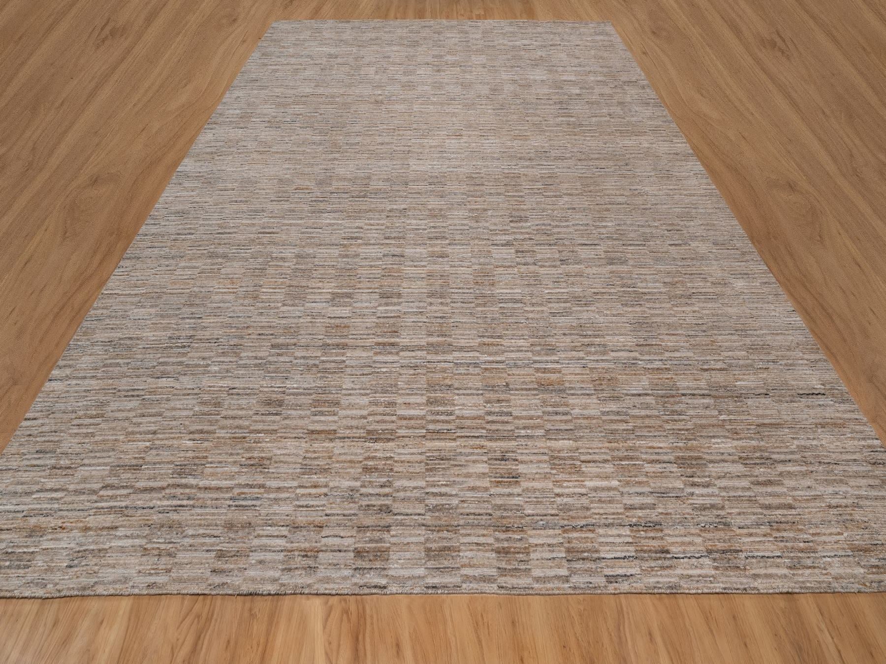 Brown 12'1" x 15'0" Modern and Contemporary Handloom Polyester Rug - Sku: O092186