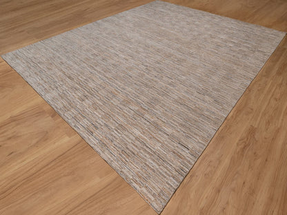 Brown 12'1" x 15'0" Modern and Contemporary Handloom Polyester Rug - Sku: O092186