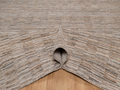 Brown 12'1" x 15'0" Modern and Contemporary Handloom Polyester Rug - Sku: O092186