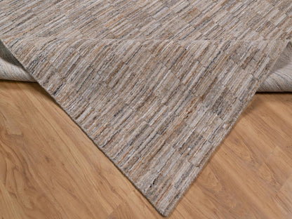 Brown 12'1" x 15'0" Modern and Contemporary Handloom Polyester Rug - Sku: O092186
