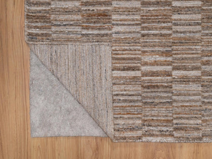 Brown 2'7" x 12'0" Modern and Contemporary Handloom Polyester Rug - Sku: O092187