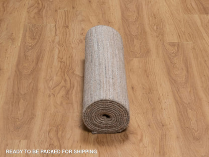 Brown 2'7" x 12'0" Modern and Contemporary Handloom Polyester Rug - Sku: O092187