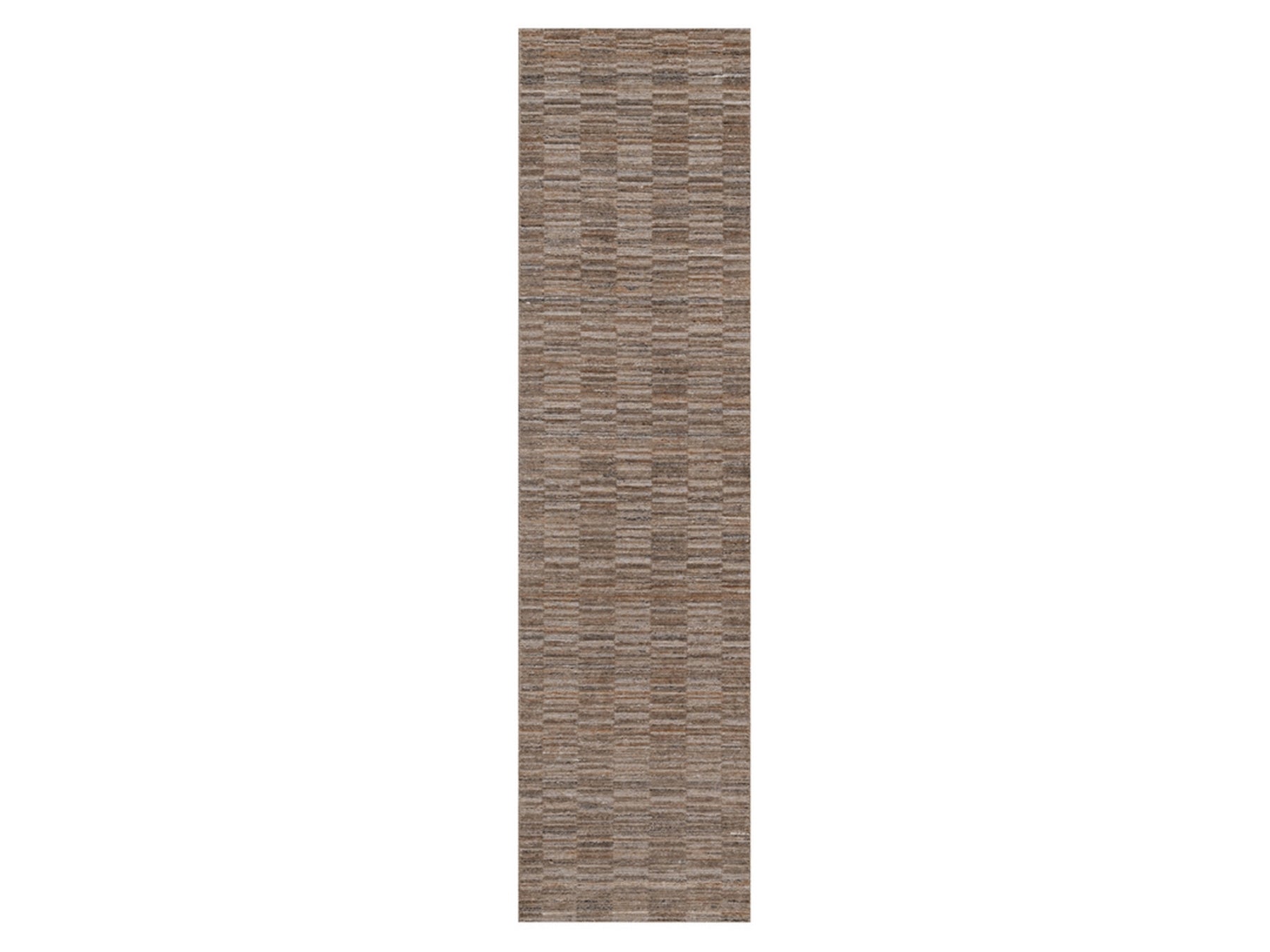 Brown 2'7" x 10'0" Modern and Contemporary Handloom Polyester Rug - Sku: O092189