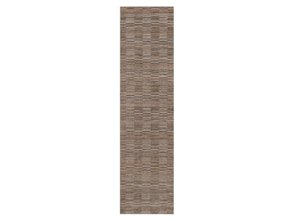 Brown 2'7" x 10'0" Modern and Contemporary Handloom Polyester Rug - Sku: O092189