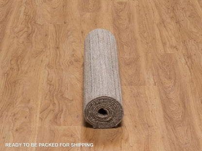 Brown 2'7" x 10'0" Modern and Contemporary Handloom Polyester Rug - Sku: O092189