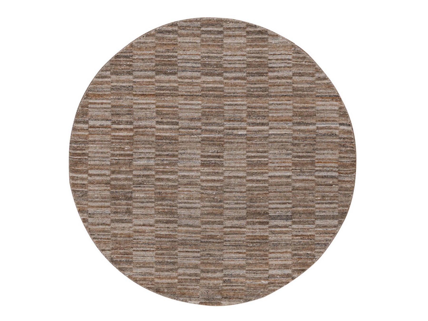 Brown 5'0" x 5'0" Modern and Contemporary Handloom Polyester Rug - Sku: O092190