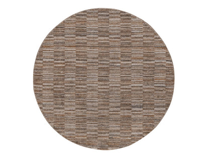 Brown 5'0" x 5'0" Modern and Contemporary Handloom Polyester Rug - Sku: O092191
