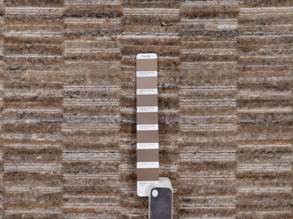Brown 5'0" x 5'0" Modern and Contemporary Handloom Polyester Rug - Sku: O092191