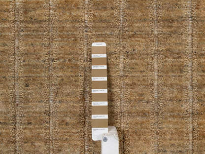 Brown 9'11" x 14'0" Modern and Contemporary Handloom Wool Rug - Sku: O092192