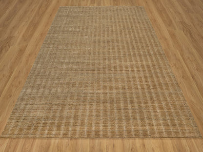 Modern / Contemporary hand-knotted wool rug in Brown, 8'1" x 10' — SKU O092193 (view 2)