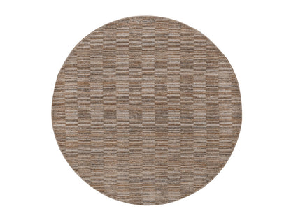 Brown 6'0" x 6'0" Modern and Contemporary Handloom Polyester Rug - Sku: O092194