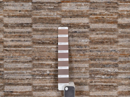 Brown 6'0" x 6'0" Modern and Contemporary Handloom Polyester Rug - Sku: O092194