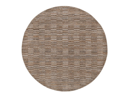 Brown 6'0" x 6'0" Modern and Contemporary Handloom Polyester Rug - Sku: O092195