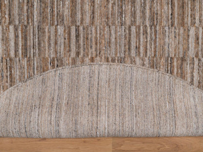 Brown 6'0" x 6'0" Modern and Contemporary Handloom Polyester Rug - Sku: O092195