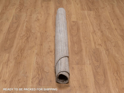 Brown 6'0" x 6'0" Modern and Contemporary Handloom Polyester Rug - Sku: O092195