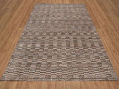Brown 8'1" x 10'0" Modern and Contemporary Handloom Polyester Rug - Sku: O092196