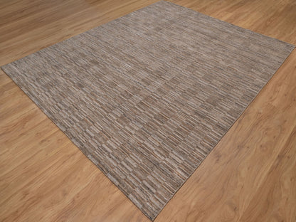 Brown 8'1" x 10'0" Modern and Contemporary Handloom Polyester Rug - Sku: O092196
