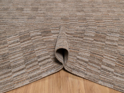 Brown 8'1" x 10'0" Modern and Contemporary Handloom Polyester Rug - Sku: O092196