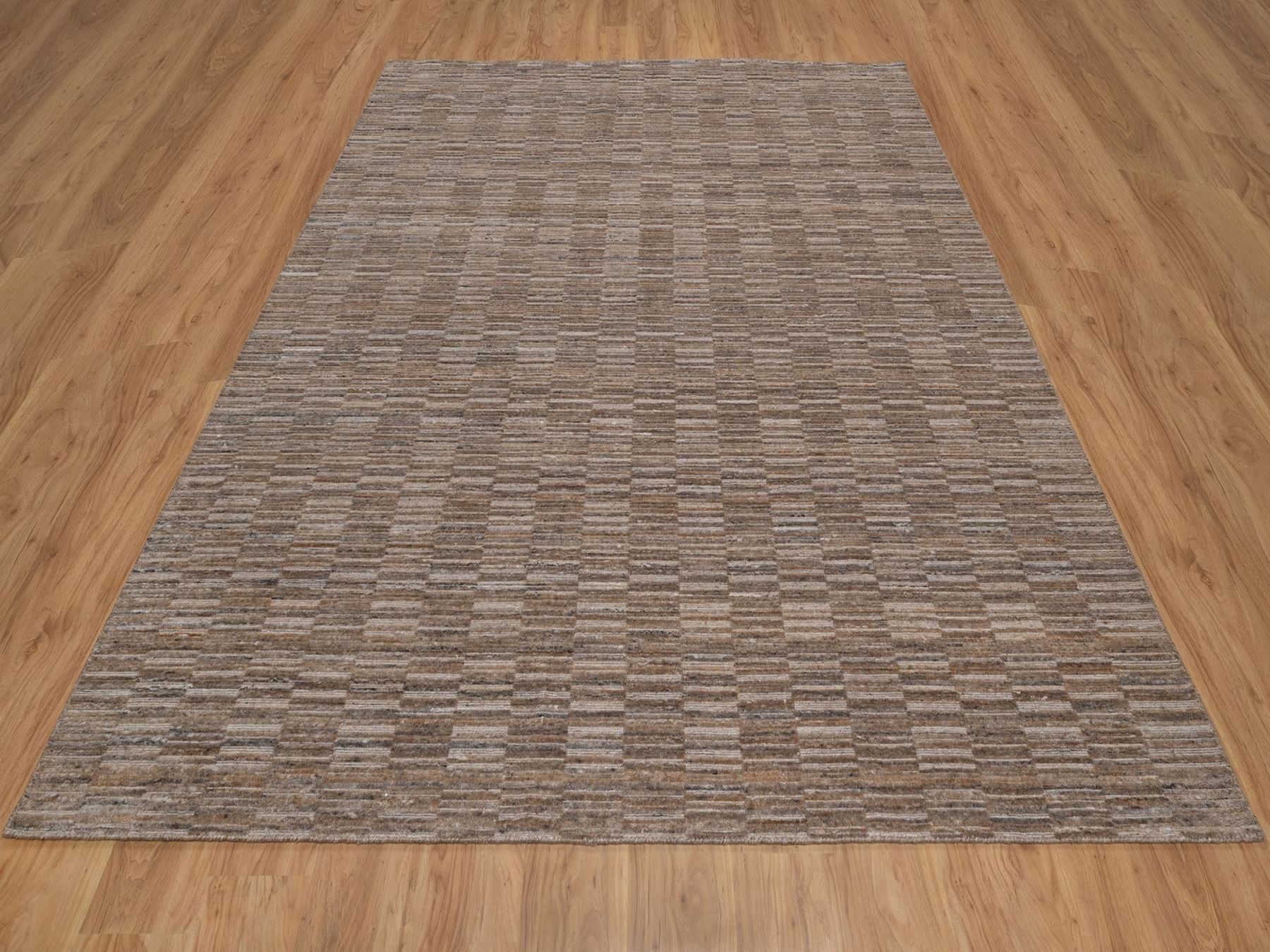 Brown 8'0" x 10'0" Modern and Contemporary Handloom Polyester Rug - Sku: O092197