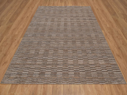 Brown 8'0" x 10'0" Modern and Contemporary Handloom Polyester Rug - Sku: O092197