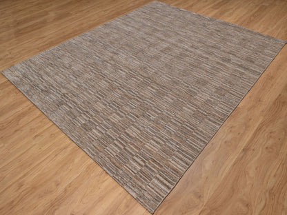 Brown 8'0" x 10'0" Modern and Contemporary Handloom Polyester Rug - Sku: O092197
