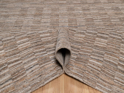 Brown 8'0" x 10'0" Modern and Contemporary Handloom Polyester Rug - Sku: O092197