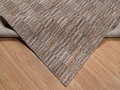 Brown 8'0" x 10'0" Modern and Contemporary Handloom Polyester Rug - Sku: O092197
