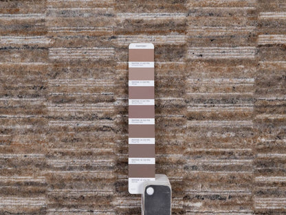 Brown 8'0" x 10'0" Modern and Contemporary Handloom Polyester Rug - Sku: O092197