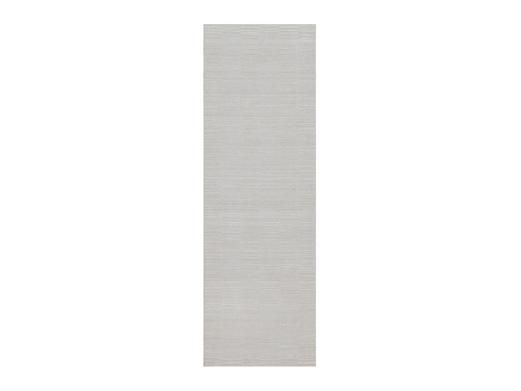 Ivory 2'7" x 8'0" Modern and Contemporary Handloom Polyester Rug - Sku: O092198