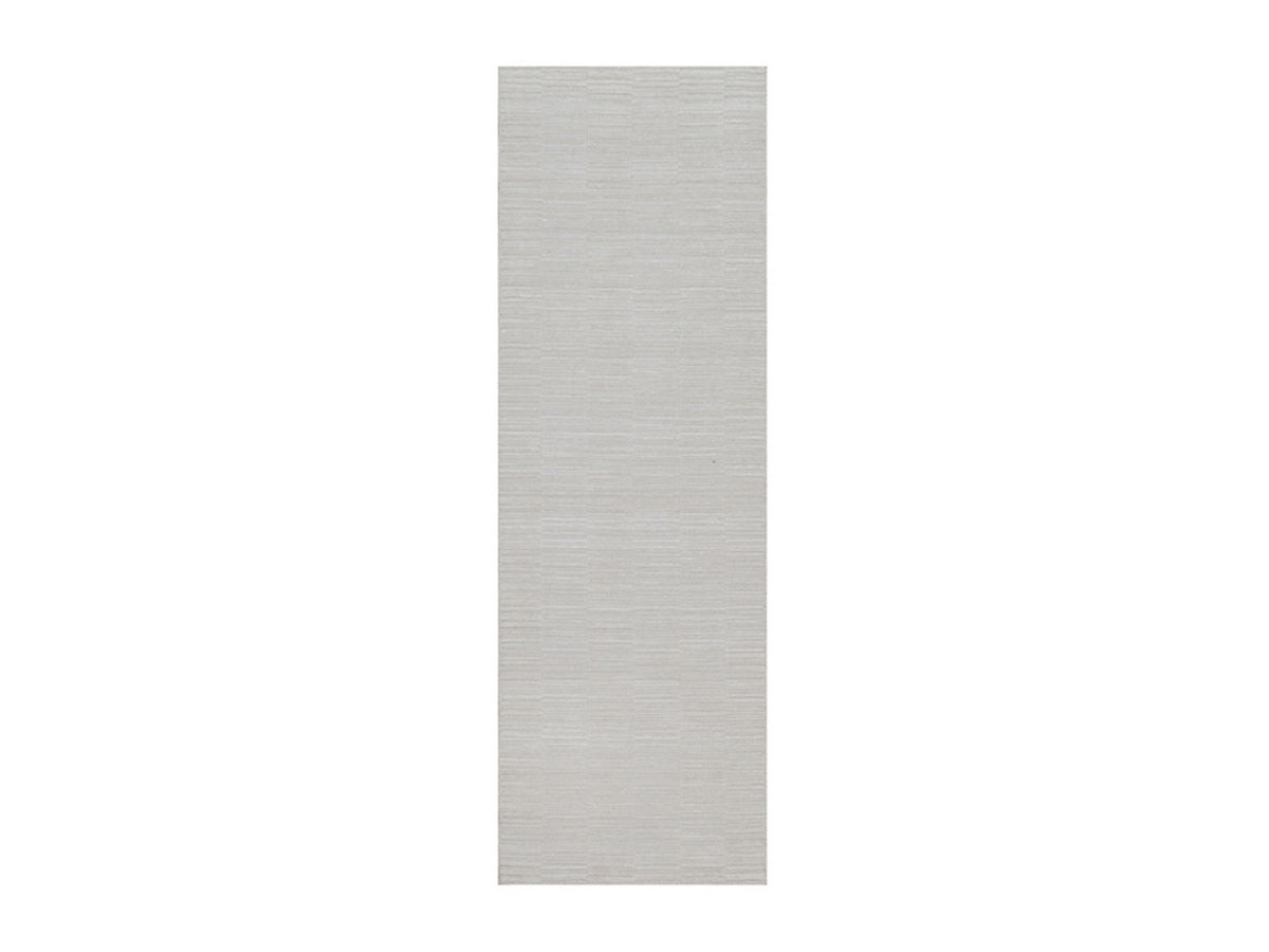 Modern / Contemporary hand-knotted polyester runner in Ivory, 2'8" x 8' — SKU O092199