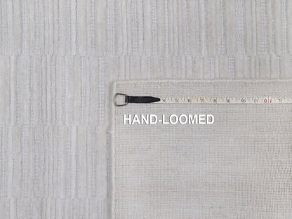 Modern / Contemporary hand-knotted polyester runner in Ivory, 2'8" x 8' — SKU O092199 (view 8)