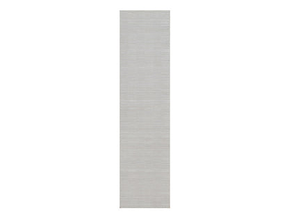 Ivory 2'6" x 10'0" Modern / Contemporary Handloom Polyester Rug - Sku: O092200