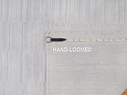 Modern / Contemporary hand-knotted polyester runner in Ivory, 2'6" x 10' — SKU O092201 (view 8)