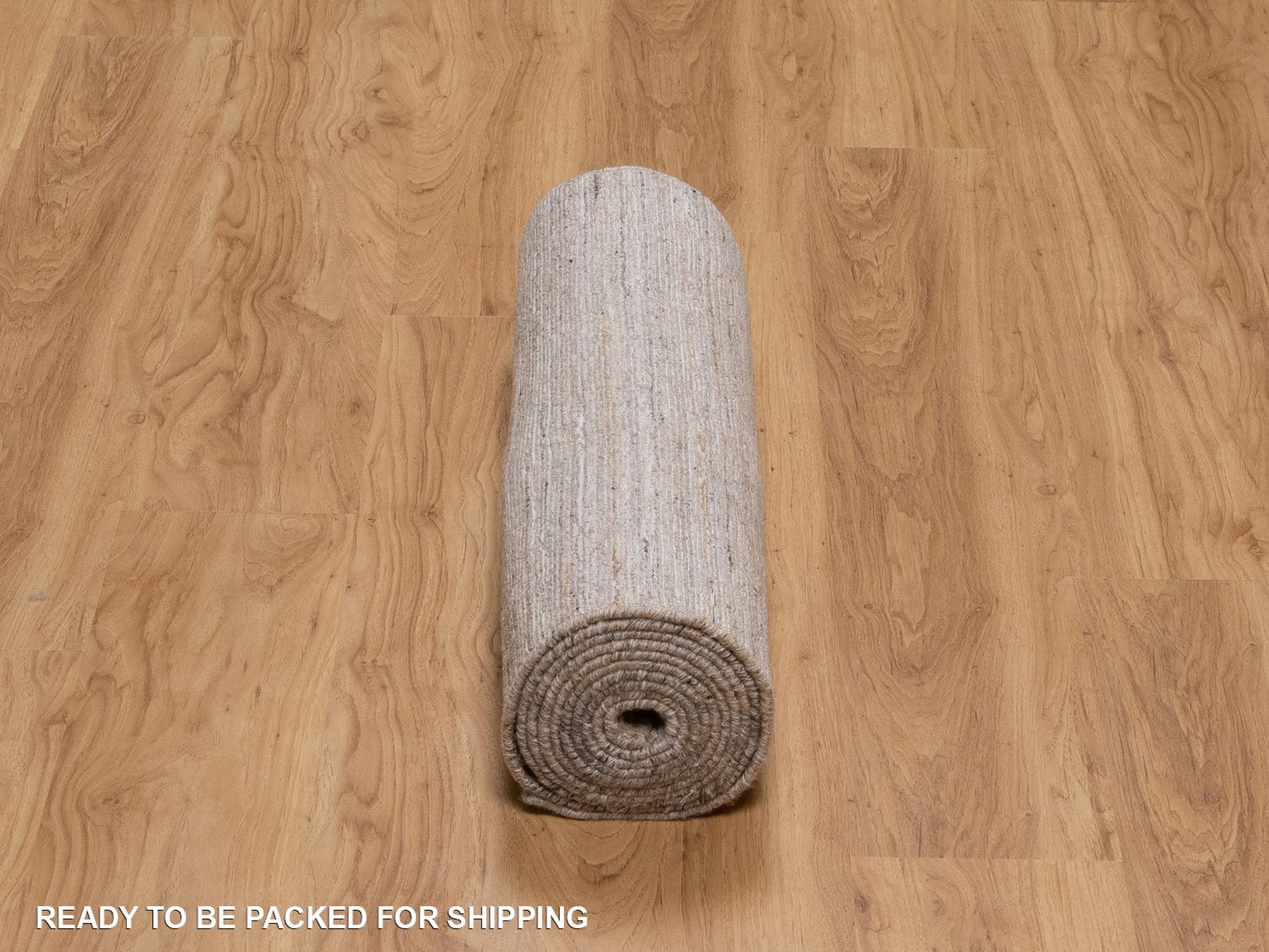 Modern / Contemporary hand-knotted polyester runner in Brown, 2'7" x 12' — SKU O092206 (view 6)
