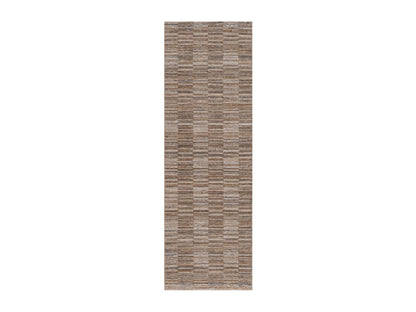 Brown 2'7" x 8'0" Modern and Contemporary Handloom Polyester Rug - Sku: O092207