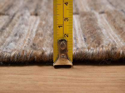 Brown 2'7" x 8'0" Modern and Contemporary Handloom Polyester Rug - Sku: O092207