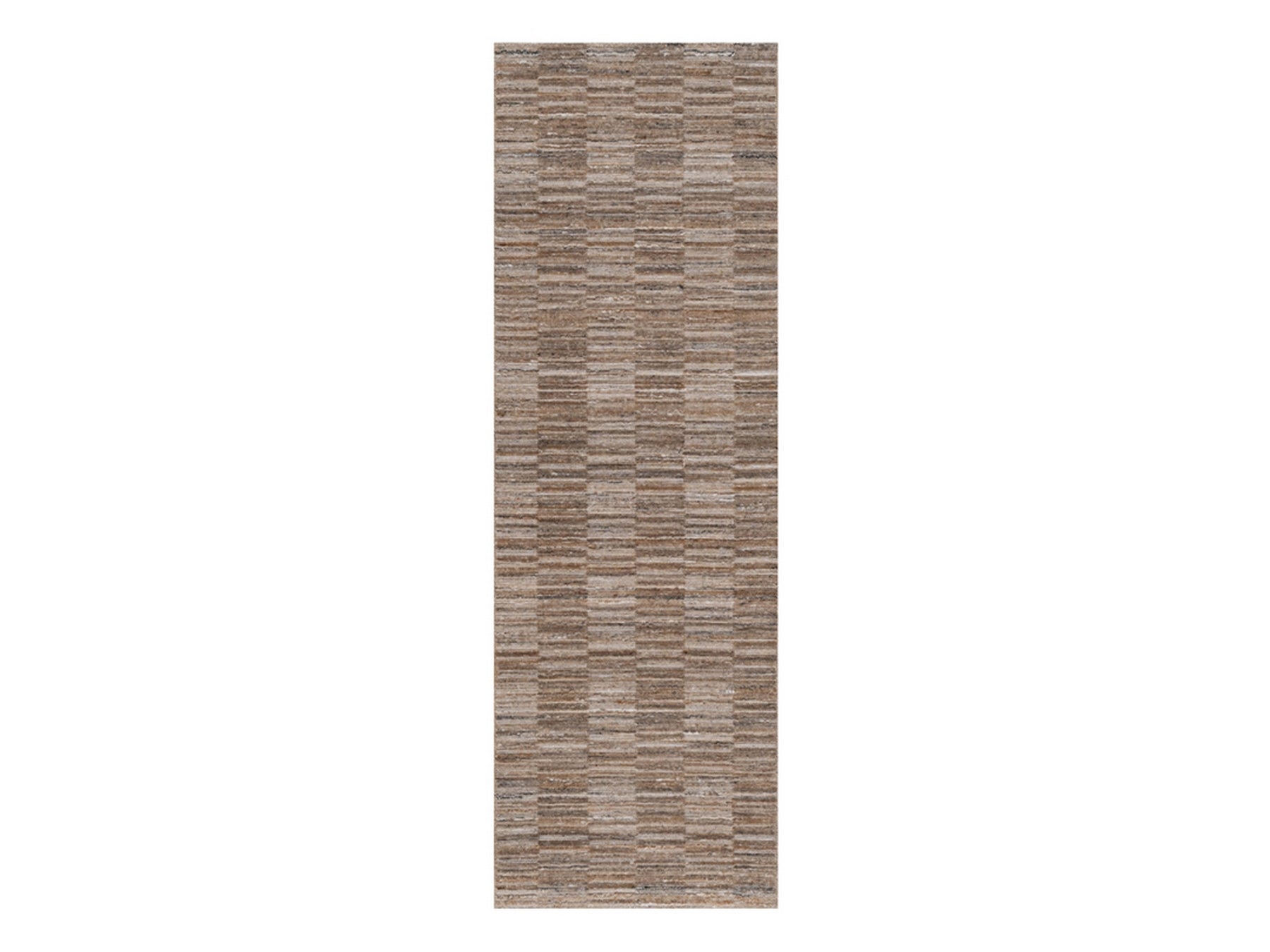 Brown 2'7" x 10'0" Modern and Contemporary Handloom Polyester Rug - Sku: O092208