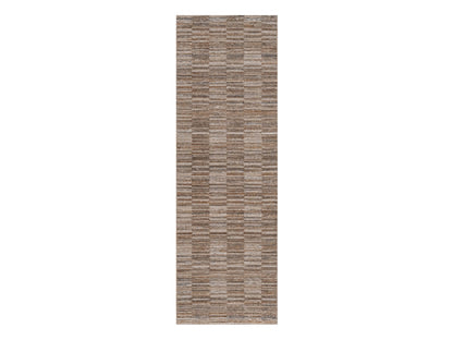 Brown 2'7" x 10'0" Modern and Contemporary Handloom Polyester Rug - Sku: O092208